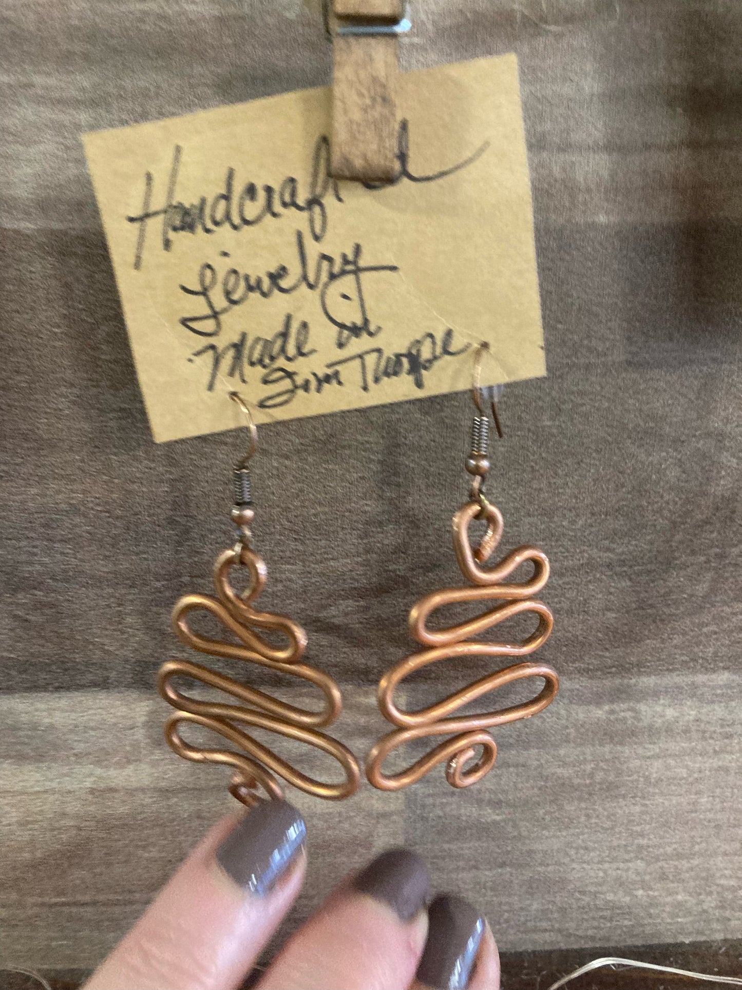 Copper Earrings - Small Tree