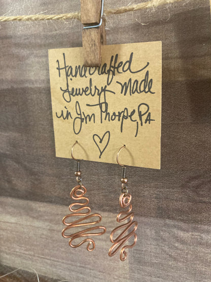 Copper Earrings - Small Tree