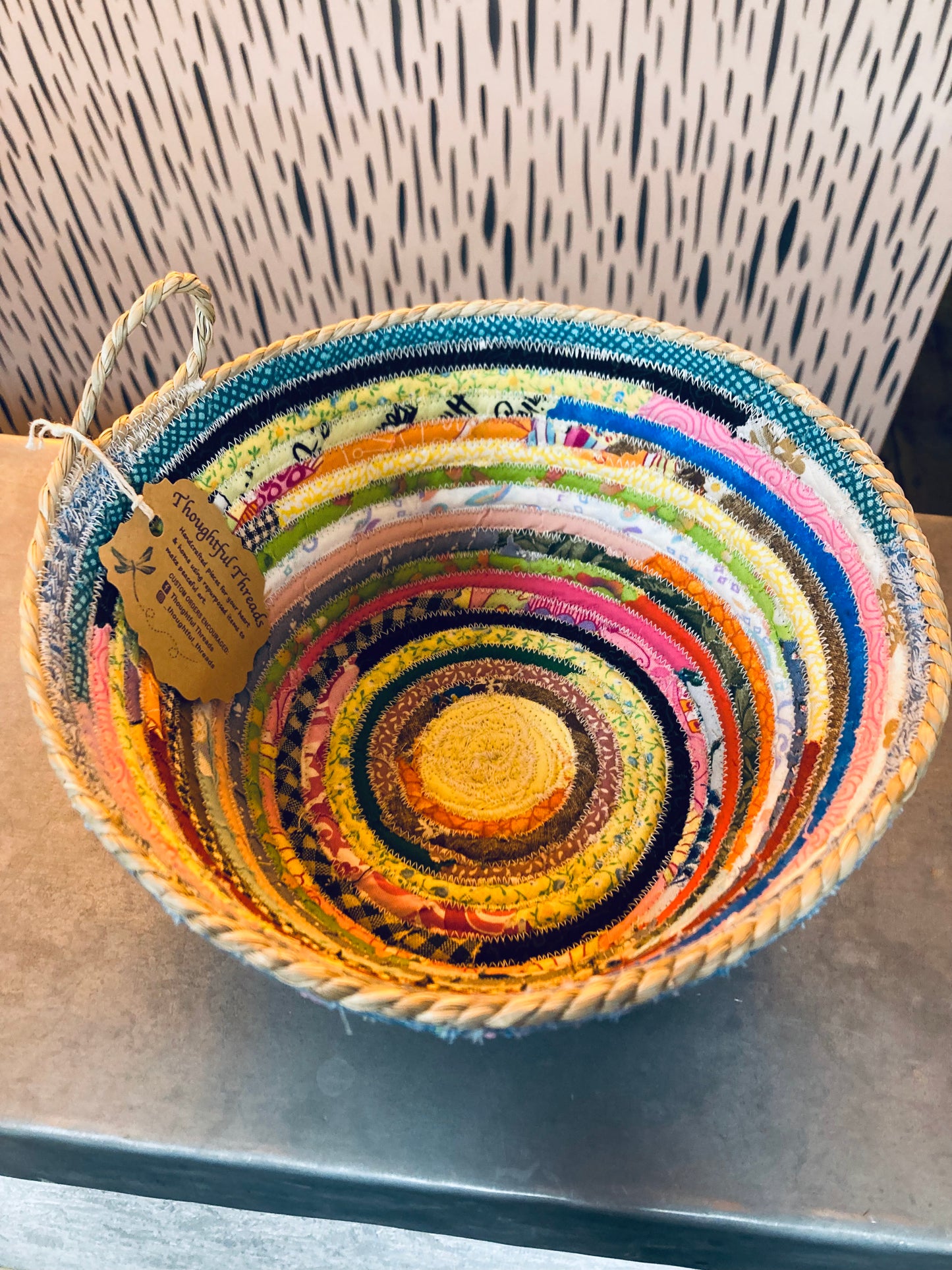 Custom Handcrafted Rope Basket - Spring Time