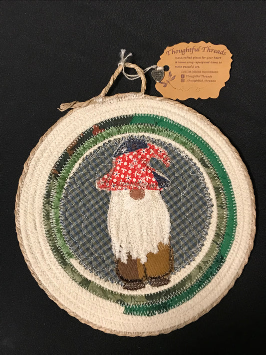 Custom Handcrafted Rope Trivet - Gnome