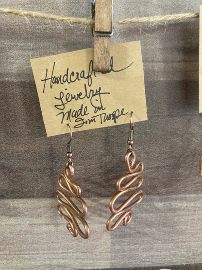 Copper Earrings - Small Tree