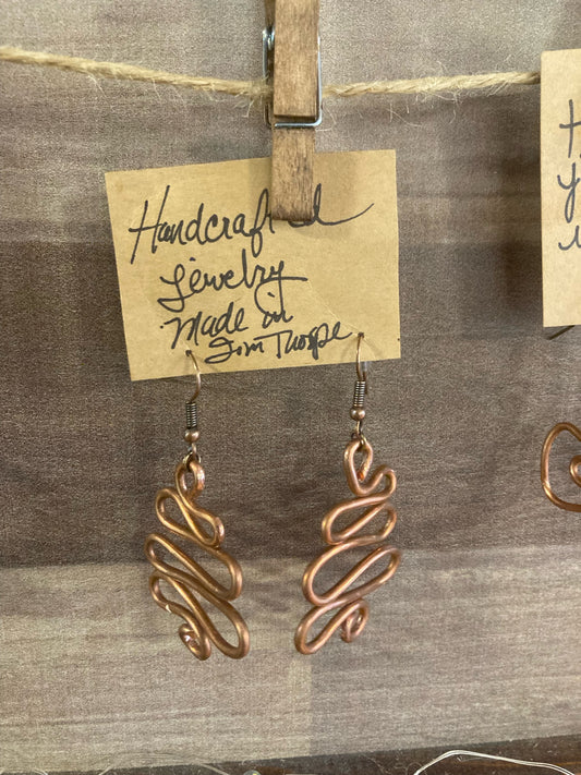 Copper Earrings - Small Tree