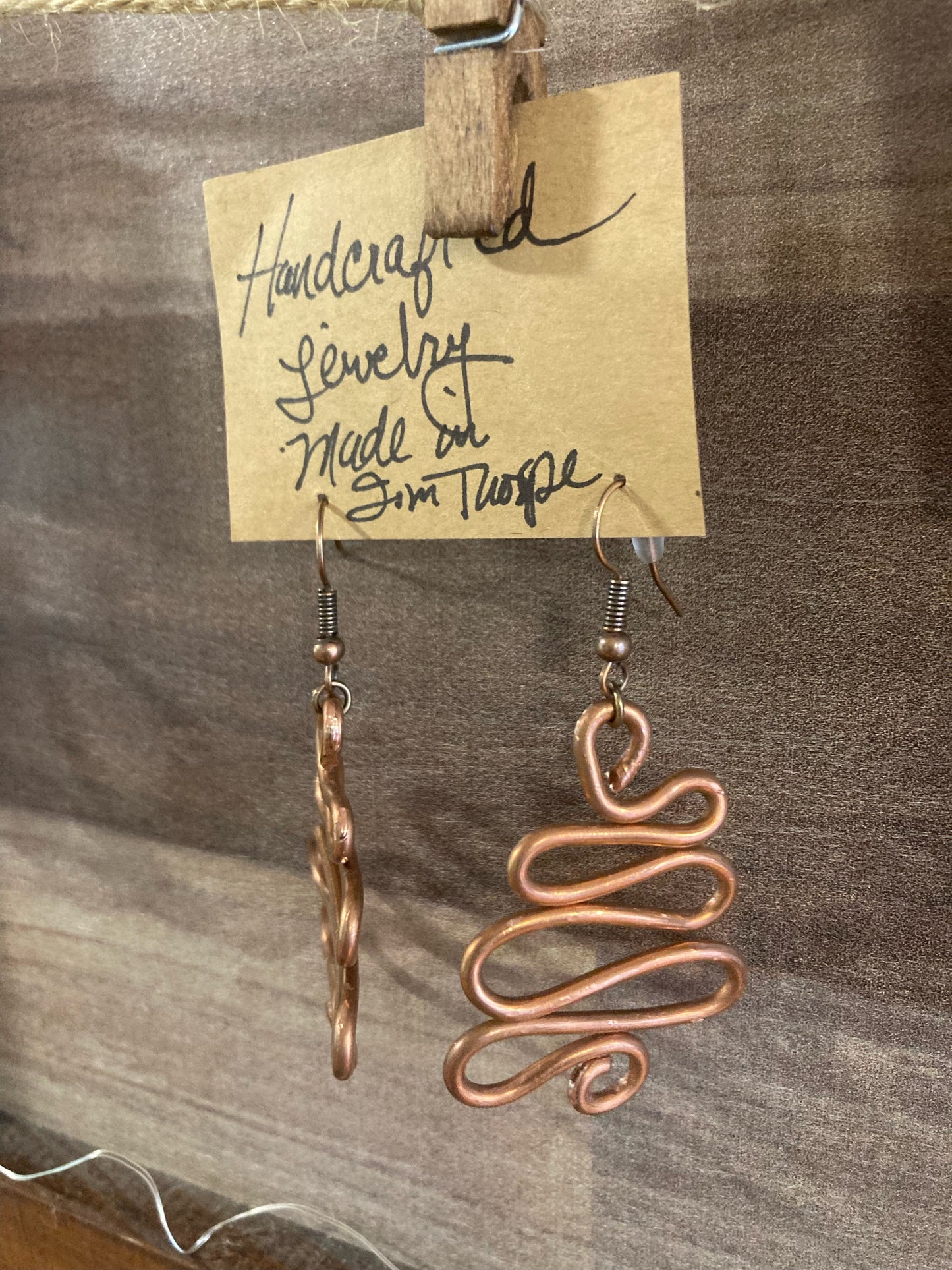 Copper Earrings - Small Tree